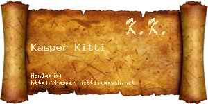 Kasper Kitti névjegykártya